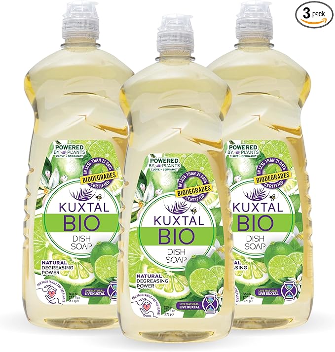 Dish Soap Liquid – 3 Pack | 27.7 fl oz Each | Biodegradable & Eco-Friendly | Naturally Derived Ingredients | Gentle on Hands, Tough on Grease | Natural Citrus Scent