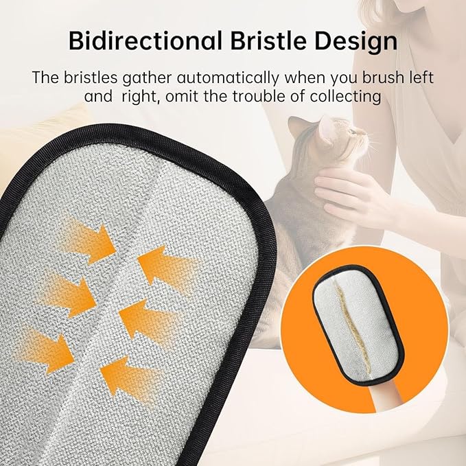 Bopanol Pet Hair Removal Glove, Pet Hair Remover Gloves for Cats & Dogs, Dogs, Electrostatic Pet Hair Removal Gloves Brush for Pets Hair, Suitable for All Pets (2pcs)