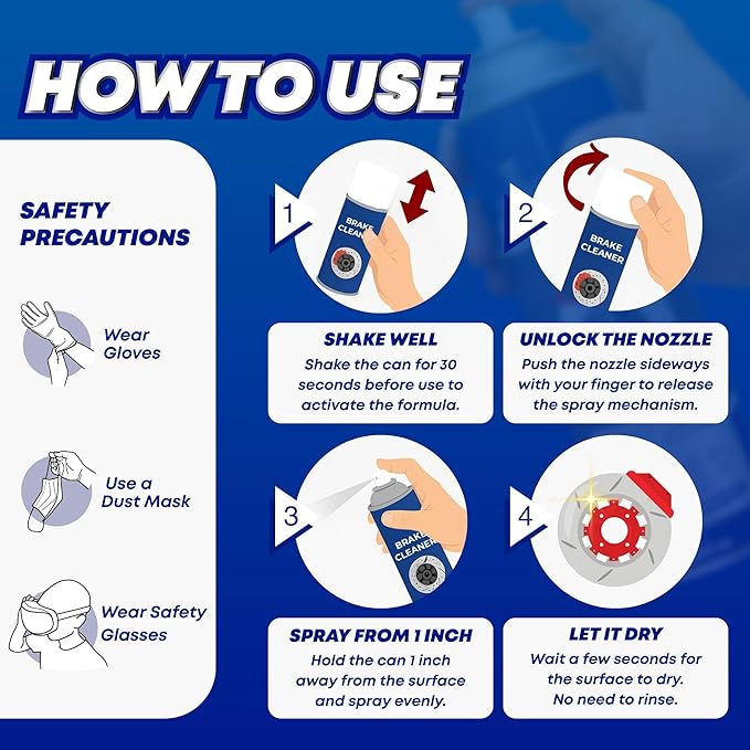 Adhesive Guru Non-Chlorinated Brake Cleaner – (24x16.9 fl oz) – Brake Parts Cleaner & Degreaser for Disc, Pads, Calipers, Springs, Rotors, Clutch & Chain – Fast-Drying, Residue-Free