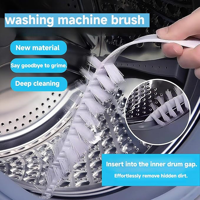 Ecolimpia 8 Pack Washing Machine Cleaner Brush, Dryer Cleaning Brush, Crevice Cleaning Brush for Bathroom, Shower, Kitchen, Cup,Tile, Tub, Sink-Ideal and Aractical Household Cleaning Tool Set