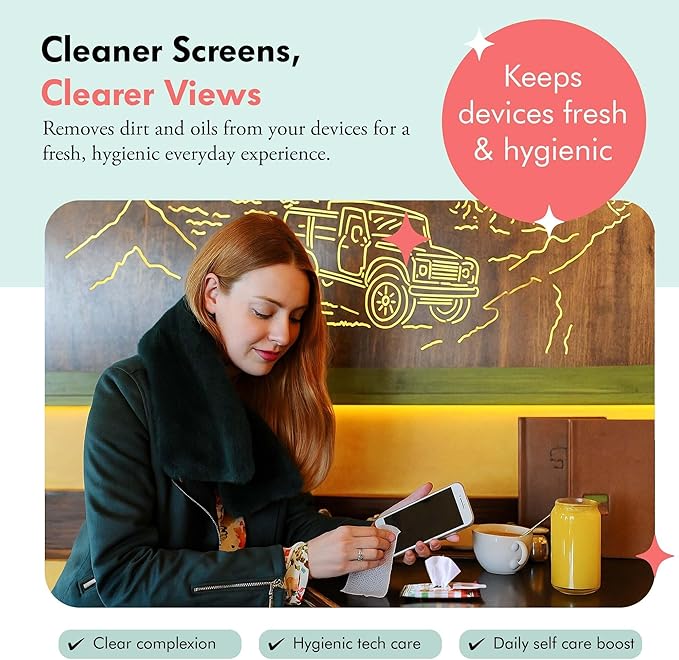 Well-Kept Tech & Lens Wipes - Eyeglass, Screen & Phone Cleaning, Multi-Surface, Lint-Free, Pre Moistened, Streak-Free & Non Scratching - Better Days, 12 Pack (180 Count)