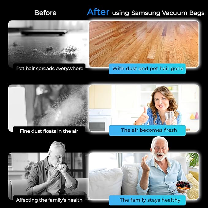 Replacement Parts Compatible with Samsung Bespoke Jet Cordless Stick Vacuum Cleaner VS20A95923B/AA VS20A95923N/AA VS20A95923W/AA, for VCA-ADB953 Samsung Vacuum Bags, for Vacuum Filter (8+2)