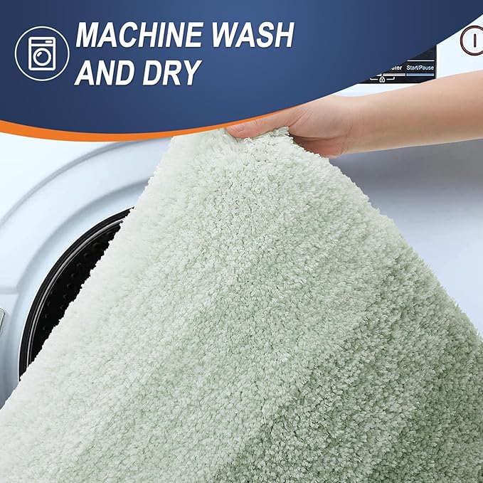OLANLY Bathroom Rugs Mat 30x20, Extra Soft Absorbent Microfiber Bath Rugs, Rubber Backing, Quick Dry, Machine Washable Bath Mats for Bathroom Floor, Tub and Shower, Home Decor Accessories, Sage Green