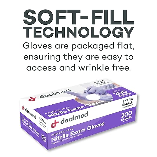 Dealmed Medical Exam Gloves – 1800 Count XL Nitrile Gloves, Disposable Non-Irritating Latex Free, Multi-Purpose Use for a First Aid Kit and Medical Facilities