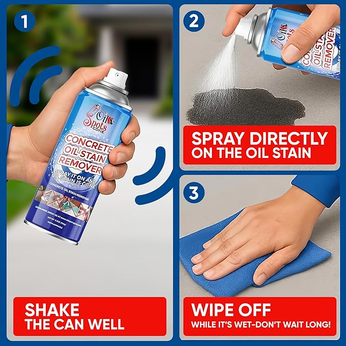 Oil Spots Gone - Concrete Cleaner & Oil Stain Remover - Oil Eater Degreaser, Driveway Cleaner for Automotive oil Stains on Concrete, Pavers, and Stone Surfaces. Spray and Restore Stain Remover
