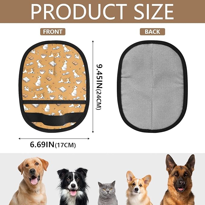 I·D Good Figure Pet Grooming Gloves Reusable Dog & Cat Hair Remover for Furniture, Car Interiors Multi-Surface Deshedding Tool for Carpets, Bedding & Home Cleaning