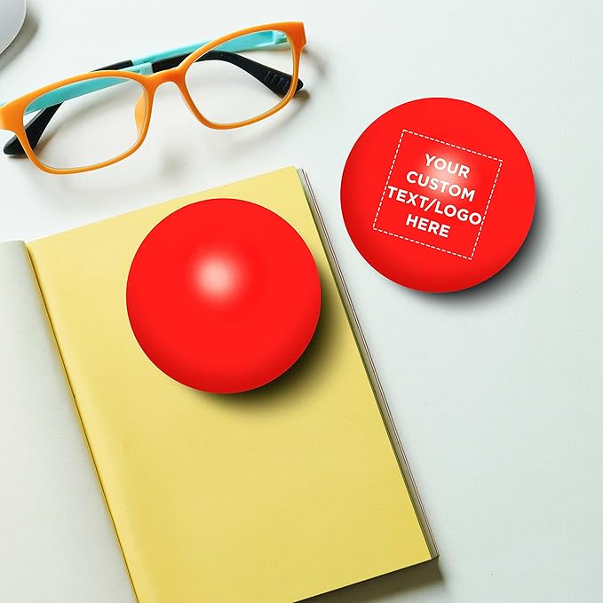 Custom Stress Balls for Adults, Hand Exercise, 50 Pack, Personalized Text, Logo, Perfect for Your Desk, Office, or Home, Red