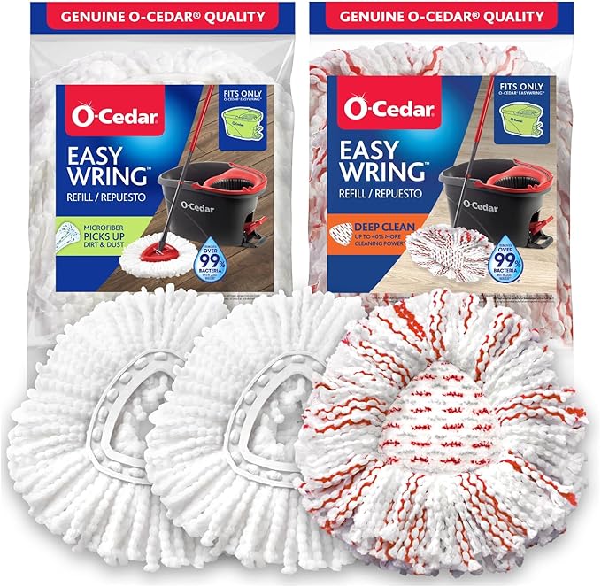 O-Cedar 2 Easywring Refills + 1 Deep Clean Refill (Variety Pack)