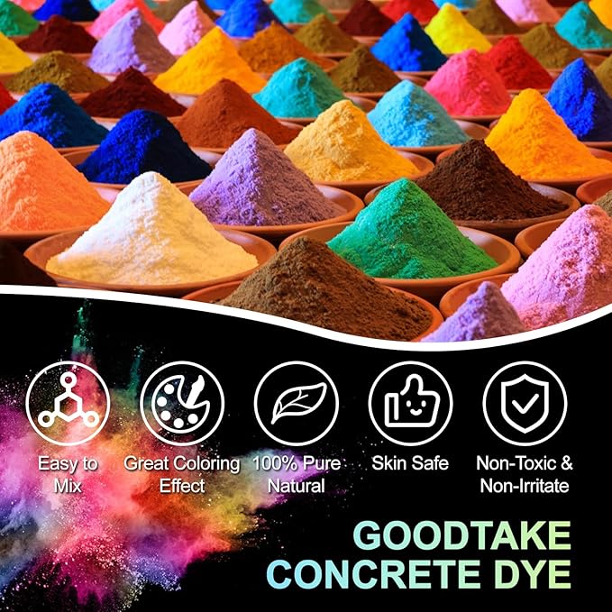 GOODTAKE Concrete Pigment, Rose Red Iron Oxide Pigment Powder, Concrete Cement Dye Color for Pastel Tile Paint Cement Mortar Grout (Rose Red, 4 oz)