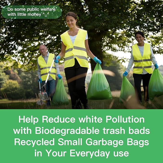 8-Gallon Trash Bags Biodegradable Unscented - Inwaysin Medium Size Garbage Bags 100 Count Bulk Strong Thick Recycling Rubbish Bag Wastebasket Liners for Kitchen Batchroom Outdoor Camping