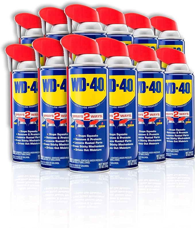 WD-40 Original Formula, Multi-Use Product with Smart Straw Sprays 2 Ways,12 OZ [12-Pack] & Multi-Use Product, One Gallon