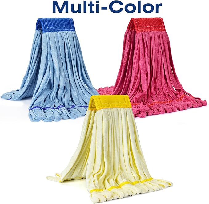 Matthew Cleaning Microfiber Tube Mop(Large,Blue,3Pack) Heavy Duty Mop Head Replacement,Excellent Absorbency,Premium launderability,Reusable,Loop end for Home,Commercial&Industrial Use