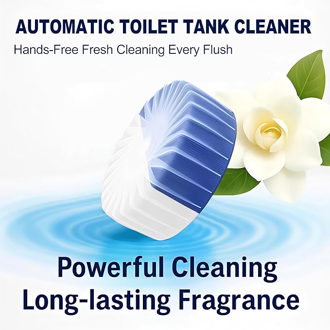 KELITE Automatic Toilet Bowl Cleaner Tablets, 10 Pack Long-Lasting Toilet Tank Cleaner for Bathroom, Blue Water Freshener, Prevents Stains & Odor, Safe for All Toilets (1, 10 Pack (White+Blue))