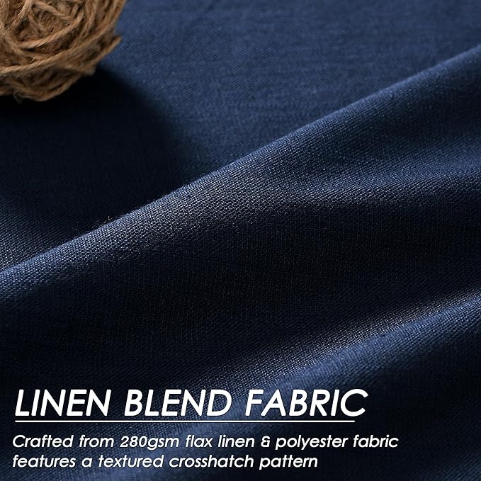 Nanspring Navy Blue 100% Blackout Curtains 63 inches Long Back Tab Rod Pocket Thermal Insulated Textured Short Blackout Curtains 2 Panels Set 52x63