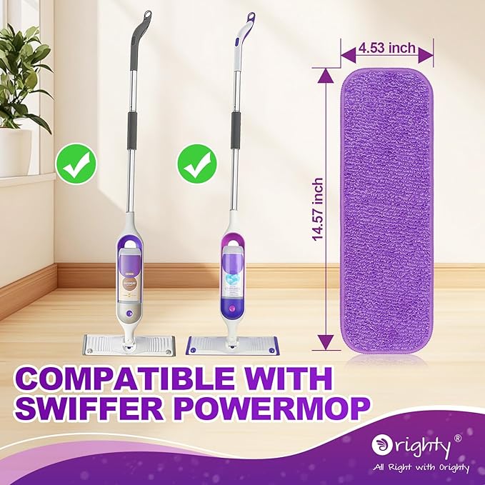 Orighty Reusable Mop Pads for Swiffer PowerMop, 20 Pack Power Mop Pads Refills for 13 ''-15 '' Spray Mop, Microfiber Mop Pads Refills for Multi-Surface Floor, Machine Washable