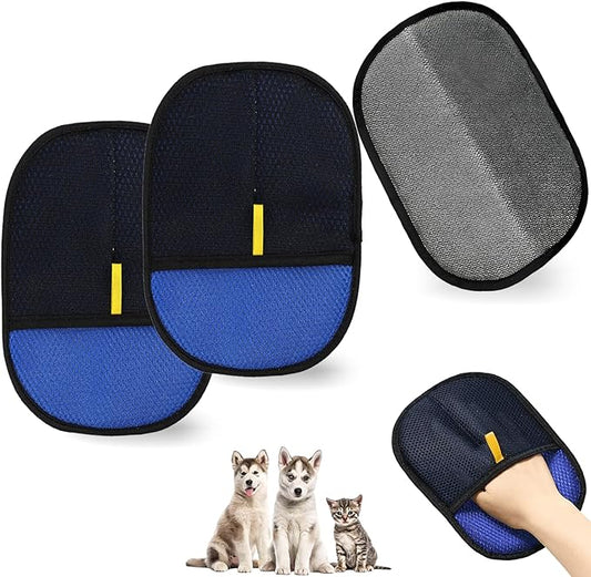 Yehenarn Pet Hair Remover Glove, 3PCS Cat Dog Hair Remover, Magic Electrostatic Pet Hair Brush Glove, Reusable Pet Hair Removal Tool for Furniture, Clothes, Couch, Bed, Carpet, Car Seat