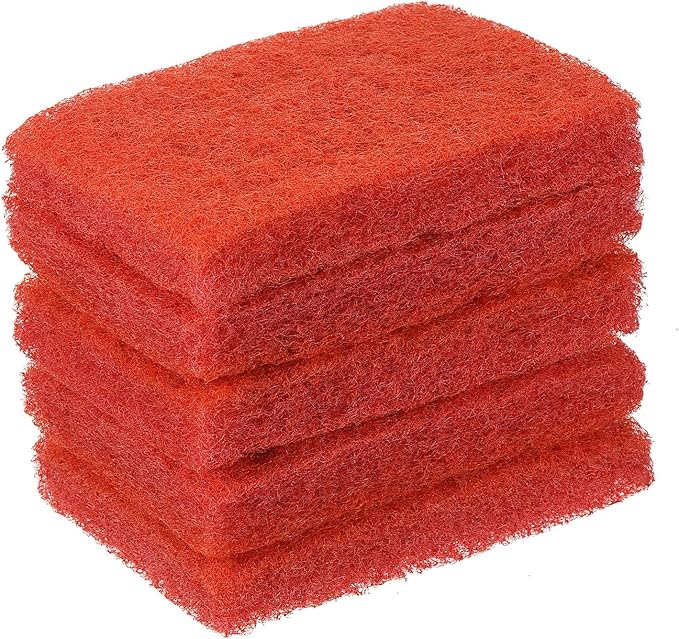 METALLIXITY Scouring Pad (15 x 10cm/6"x 4") 5pcs, Kitchen Dishwashing Sponge, Non-Scratch Cleaning Sponges Scrub Sponges - for Pots, Pans, Dishes, Utensils, Red