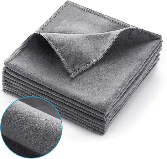 ZHIDIAN Screens Cleaning Microfiber Suede Cloth, 8Pack Streak Free Lint Free Large Rag for Car Screen, TV, Computer, Camera Lenses, Phones, Electronics Devices & All Delicate Surface, 12x12in