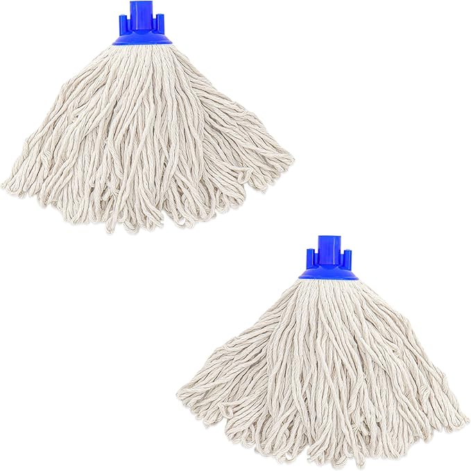 Cotton String Screw on Mop Replacement Head Compatible with All Standard US Threading Pole (Acme 3/4 inch Thread) - 2 PCS
