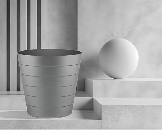 Small Trash Can (2.1 Gallons), Dorm Trash Can, Heavy Duty Dust Bin, Mini Garbage Can for Bedroom (Pack Of 3), Plastic Wastebasket, Bathroom Wastebasket (Grey) Round paper Trashcan, Office Trash Bin