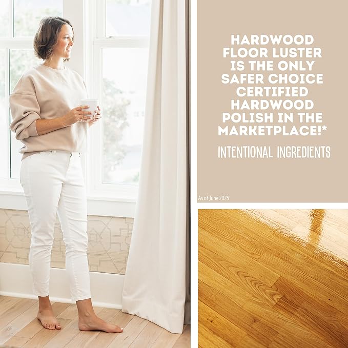 Quick Shine Hardwood Floor Luster-Polish 27oz-6pk | Plant-Derived w/Carnauba | Safer Choice, No PFAS, pH Neutral | Ready to Use Formula w/Anti-Slip Technology | Simply Squirt & Spread | Made in USA