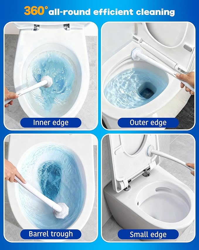 50 Pack Toilet Wand Refills Compatible with Clorox, Instant Foam Cleaning, Secure Lock No Slipping, Odor Neutralizing, Easy Snap-On Design