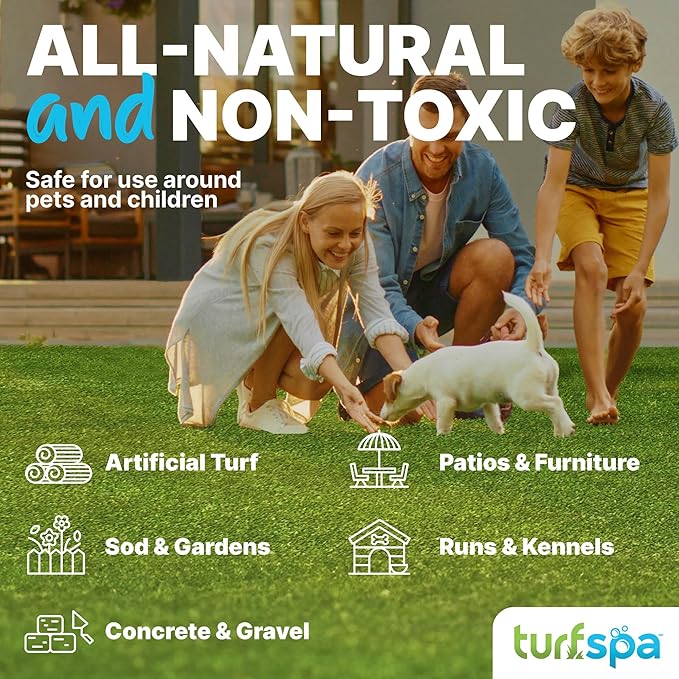 TurfSpa Urine & Odor Turf Detox: Mango 32 oz Sprayer & Gallon Refill Professional Enzyme Cleaner & Odor Eliminator for Artificial Grass, Turf, Concrete, Patios, Enzymatic Cleaner for Dogs & Cats