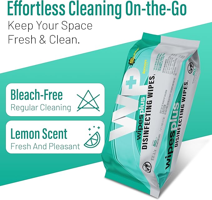 WIPESPLUS Countertop Wipes Table Wipes, Wet Wipes, 960 Count, (12 Packs of 80)