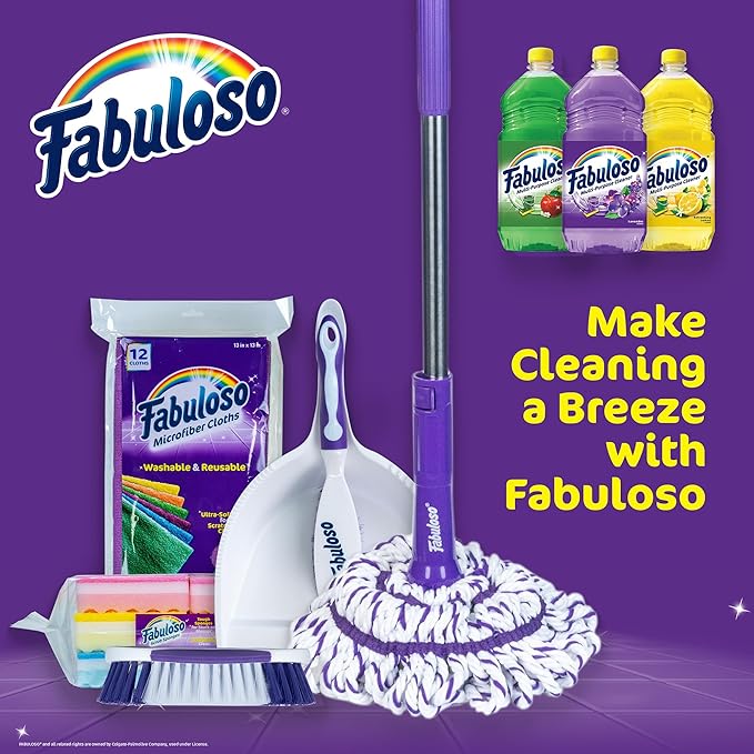 Fabuloso Brush and Dustpan Set – Compact Dust Pan and Brush Set with Snap-Together Storage and Hanging Hole