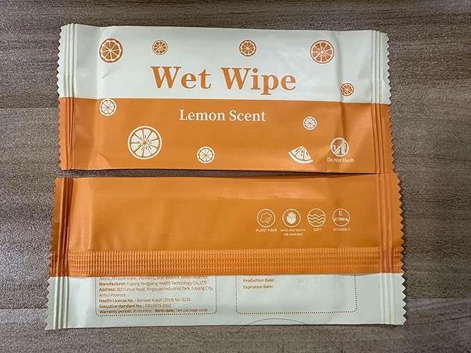 Hand Wipes Travel Size, 500 Pcs Wet Wipes Individually Wrapped for Barbecue, Seafood Boil Party, Restaurant, Lemon Scent