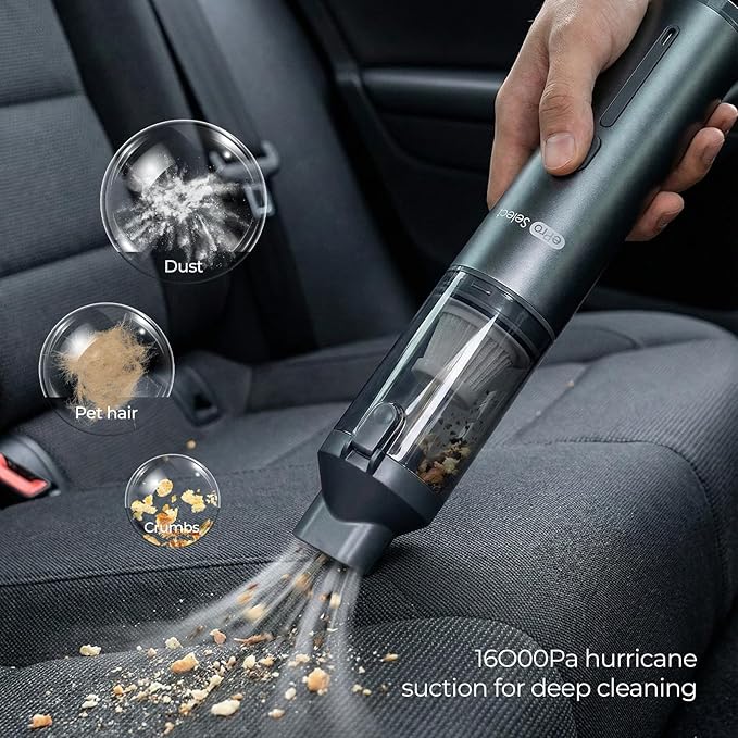 EPROEON EV1396 Cordless Handheld Vacuum Cleaner - 100W 16000Pa Powerful Suction, 14-24min Runtime, Multi-Nozzles & Floor Brush for Home, Car & Narrow Spaces