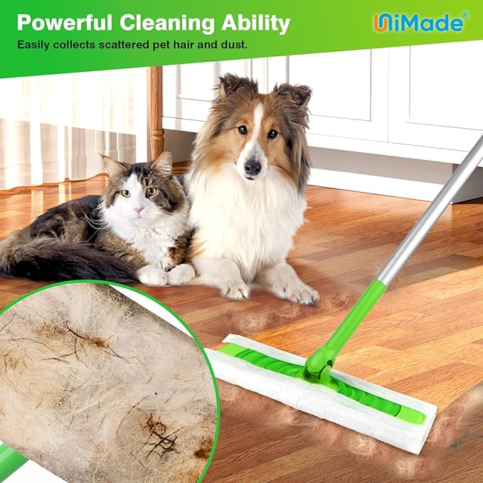 UNIMADE Dry Sweeping Cloths, 180 Count Mop Refill Compatible with Swiffer Sweeper - Disposable Duster Refills Mops for Cleaning Hardwood Floor Dust
