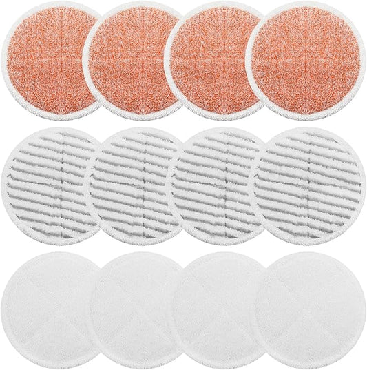 BeiLan Spinwave Mop Pads Fit for Bissell Spinwave 20399 23157 23159 2039A 2124A 20393 2039T 2039W 20391 20395 2307 2315A Heavy Soft Scrubby Pads for Hardwood Floor Cleaning Replacement Pads(12Pack)