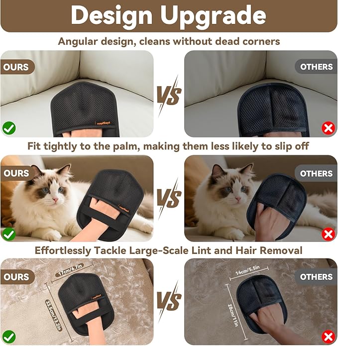 yingphia Washable Reusable Pet Hair Remover Glove for Dog & Cat Hair – Electrostatic Fur Removal Tool for Laundry, Clothes, Sofa, Carpet & Car Seats – Easy Clean Lint Remover for Pet Owners