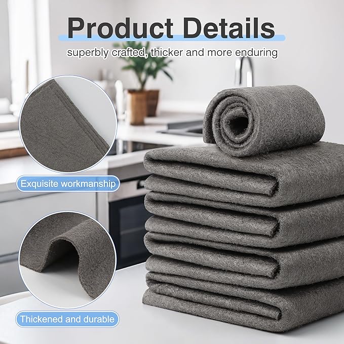 TEESOD 10 Pcs Thickened Magic Cleaning Cloth, Microfiber Streak Free Cleaning Cloths Reuseable Magic Cleaning Wipes for Windows Glass