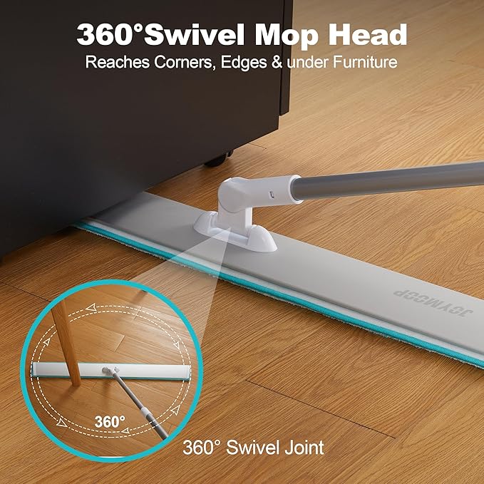 JOYMOOP 36 Inch Commercial Dust Mop for Hardwood Floors, Heavy Duty Industrial Wet Dry Mops with Telescopic Handle, Includes 3 Microfiber Mop Pads
