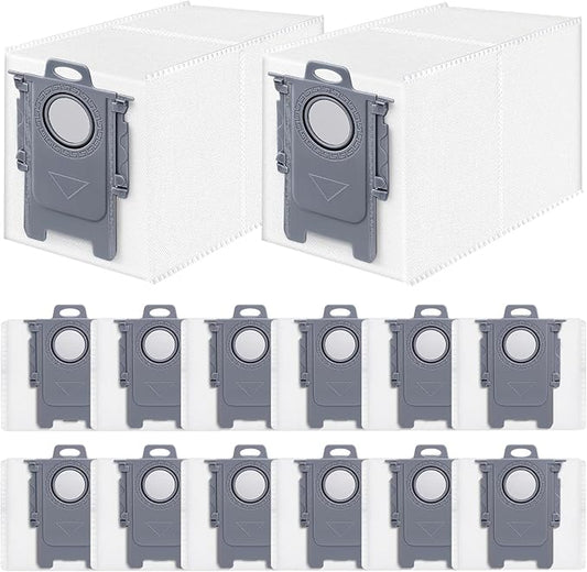 24 Pack Dust Bags Replacement for Roborock QV 35A/Qrevo S5V/QV35S/Saros 10/10R/Z70/Qrevo/Q Revo/S/Qrevo Pro/Plus/MaxV/Master/Curv/Edge/S5X/Qrevo Edge S5A/S8 MaxV/S8 Max Ultra Robot Vacuum Cleaner