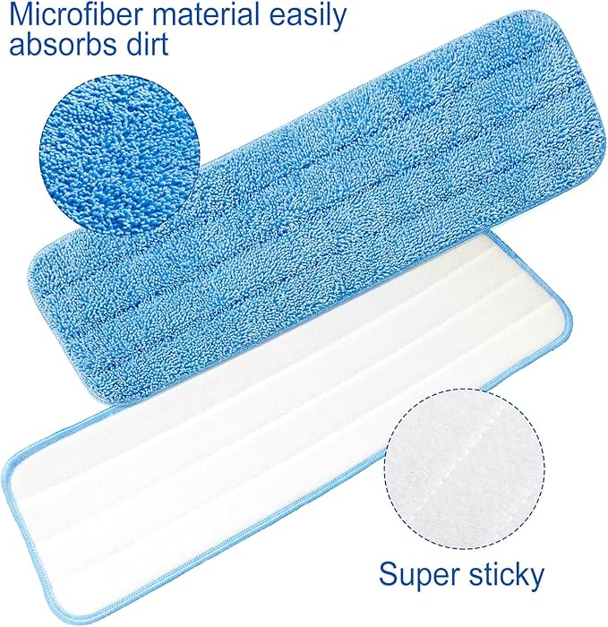 Gandeer 80 Pack Microfiber Mop Pads Machine Washable Cleaning Flat Mop Head Replacement Reusable Household Pads for Hardwood and Hard Surface Floor Cleaning and Scrubbing