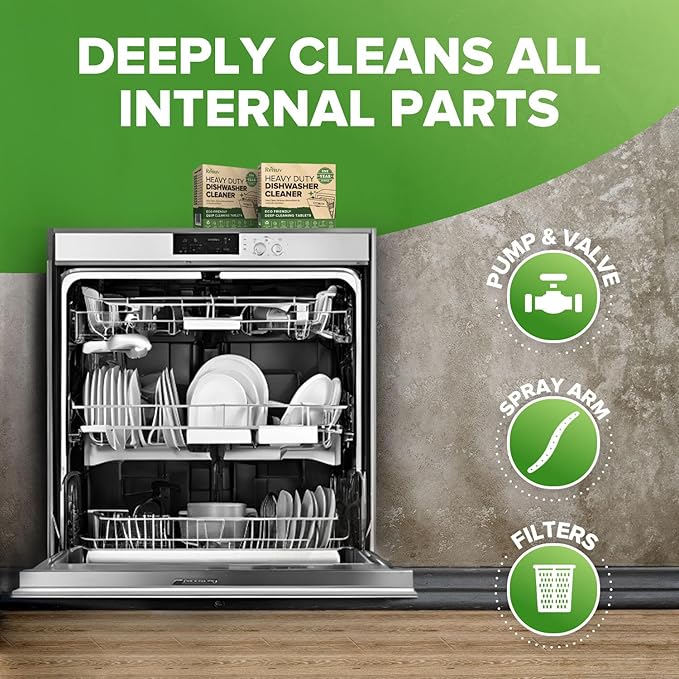 Renuv Dishwasher Cleaner + Garbage Disposal Cleaner - Heavy Duty Kitchen Appliance Deep Cleaning, Descaling and Deodorizing, (12 Tablets of each)