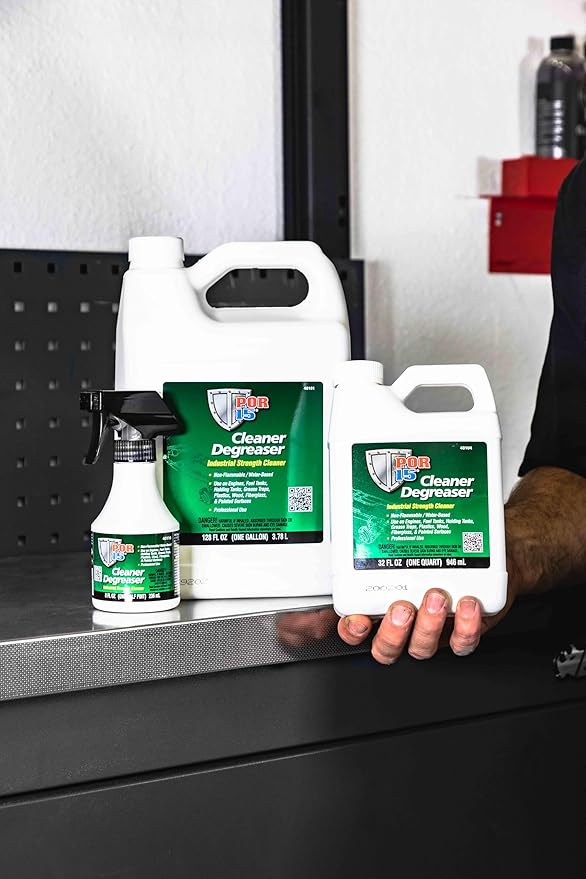 POR-15 Surface Preparation System - Cleaner Degreaser and Metal Prep, Non-flammable and Water-based, 128 Fluid Ounces, 1-gallon each