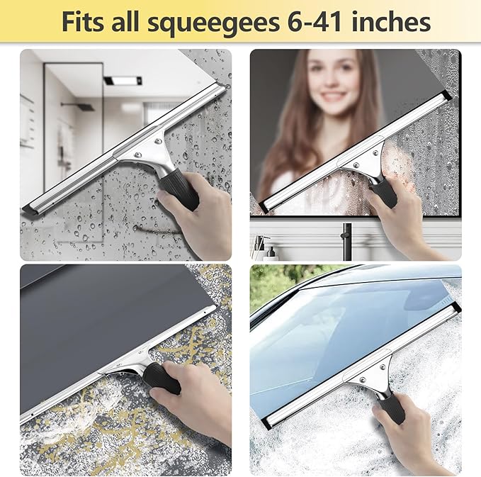 MRDARENSU 41-Inch High Elasticity Replacement Silicone Squeegee Strips, for Windows Glass Shower Door Cleaning, Durable and Easy to Install