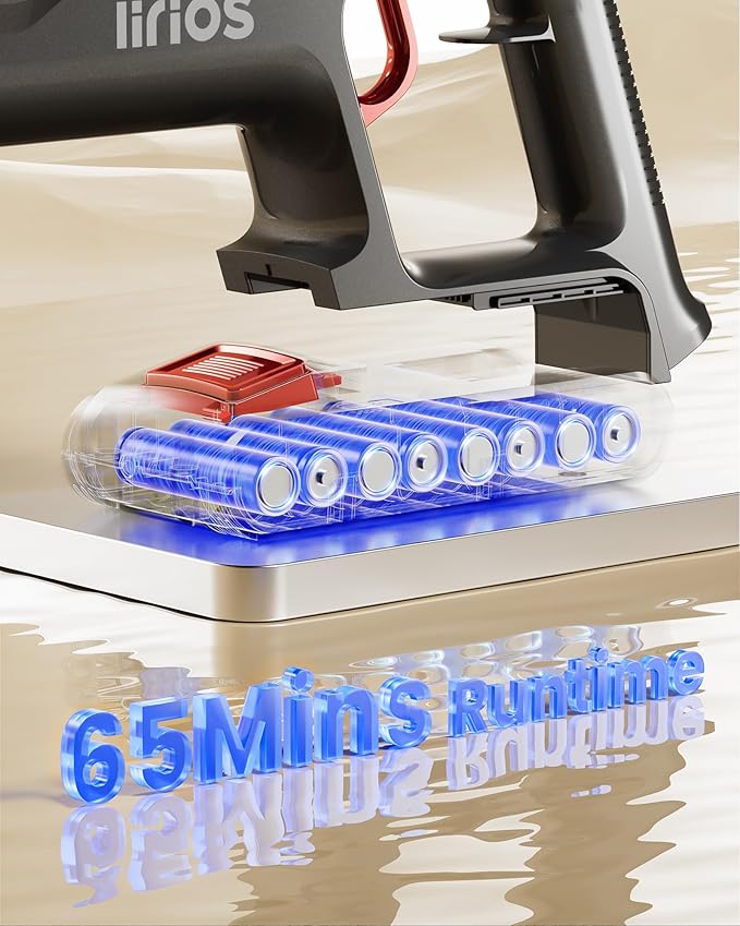 Cordless Vacuum Cleaner,600W 50KPA 65Mins Self-Standing Vacuum Cleaners for Home, Stick Vacuum Cordless with Wall Mount Charging, LED Display, Upgraded Roller Brush for Carpet,Pet Hair,Hardwood Floor