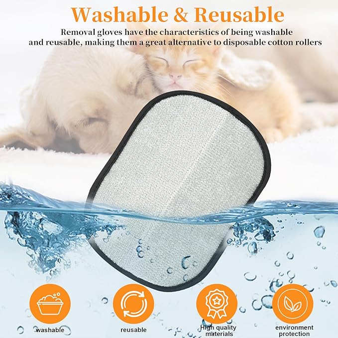 Kikazarru Upgraded 5-Finger Pet Hair Removal Glove for Cats & Dogs, Reusable Electrostatic Pet Hair Remover Gloves, Efficient Pet Grooming Gloves Brush Tool for Furniture, Clothing, Carpet & Couch