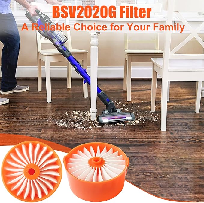 4 Pack Filter Element for BLACK+DECKER POWERSERIES Cordless Stick Vacuum Cleaner BSV2020G, BSV2020P # N665227, Compatible with Craftsman Filters, #N858184