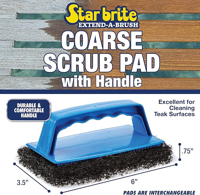 STAR BRITE Scrub Pad with Detachable Handle - Fine, Medium & Coarse; Choose from 3 Different Textures