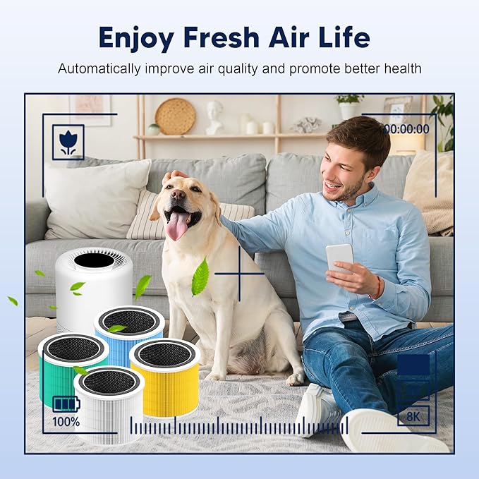 Core 200S Toxin Absorber Replacement Filter Compatible with LEVOIT Core 200S and Core 200S-P Smart WiFi Air Purifier, 3-in-1 H13 True HEPA Activated Carbon Filter, Core 200S-RF-TX, Green, 3 Pack