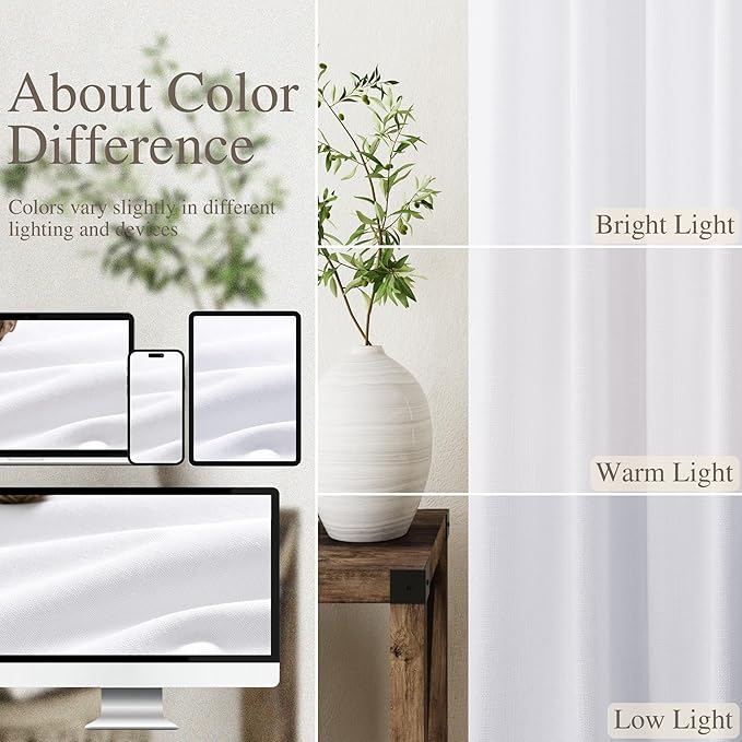 Nanspring White 100% Blackout Curtains, 63 inches Long Back Tab Rod Pocket Thermal Insulated Textured Short Blackout Curtains 2 Panels Set 52x63 Pure White