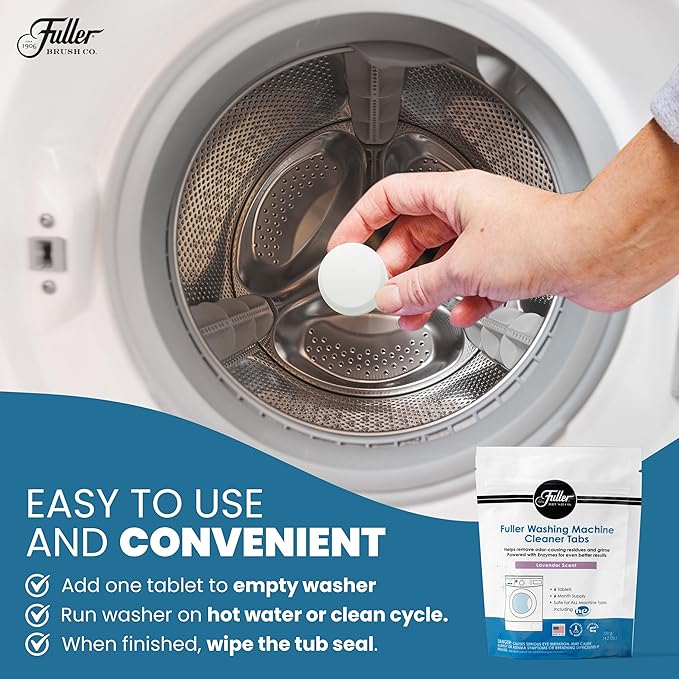 Fuller Washing Machine Cleaner Tablets – Washer Cleaner for Front Load, Top Load - Removes Odor, Dirt, Grime, Lavender Scent, Septic Safe (Pack of 2)