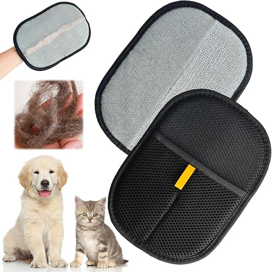 Electrostatic Pet Hair Remover - Pet Hair Removal Glove for Cats & Dogs | Double Sided Grooming & Animal Fur Removal Hand Tool for Grooming, Laundry, Furniture, Clothes, Sofas & Carpets.