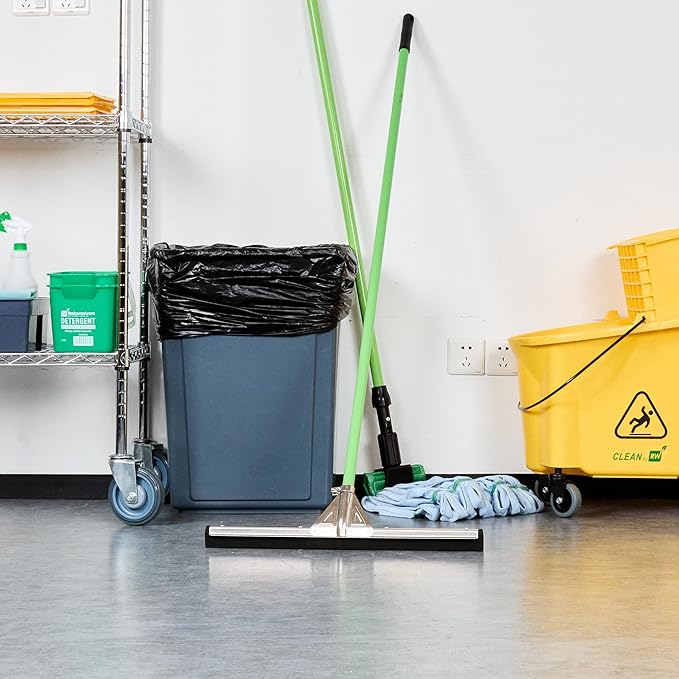Restaurantware-SQUEEGEE ONLY: Clean Tek Professional 21.75 Inch Floor Squeegee, 1 Broom With Double Rubber Blade - Handle Sold Separately, Heavy-Duty, Steel Wiper For Concrete Floor